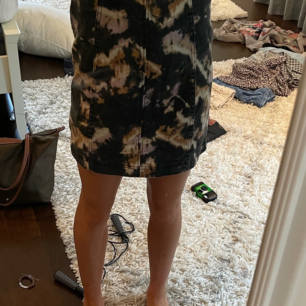 Black free people skirt with splotched colors